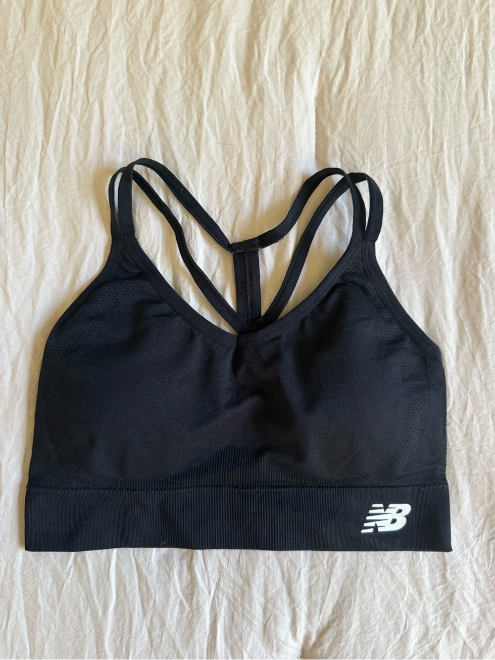 New Balance Black Strappy Light Support Sports Bra